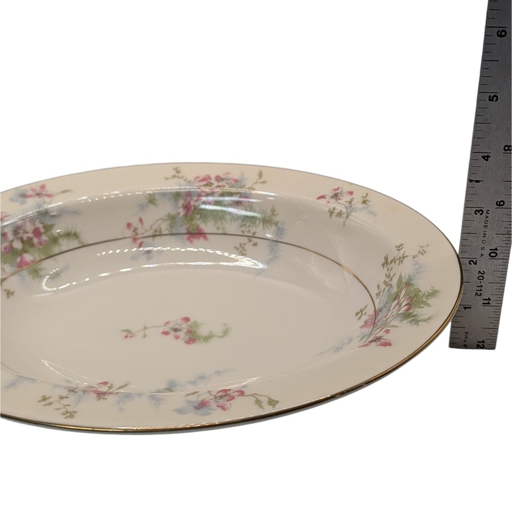 Vintage Theodore Haviland Serving Bowl Apple Blossom Oval Gold Trim New York - Picture 12 of 12